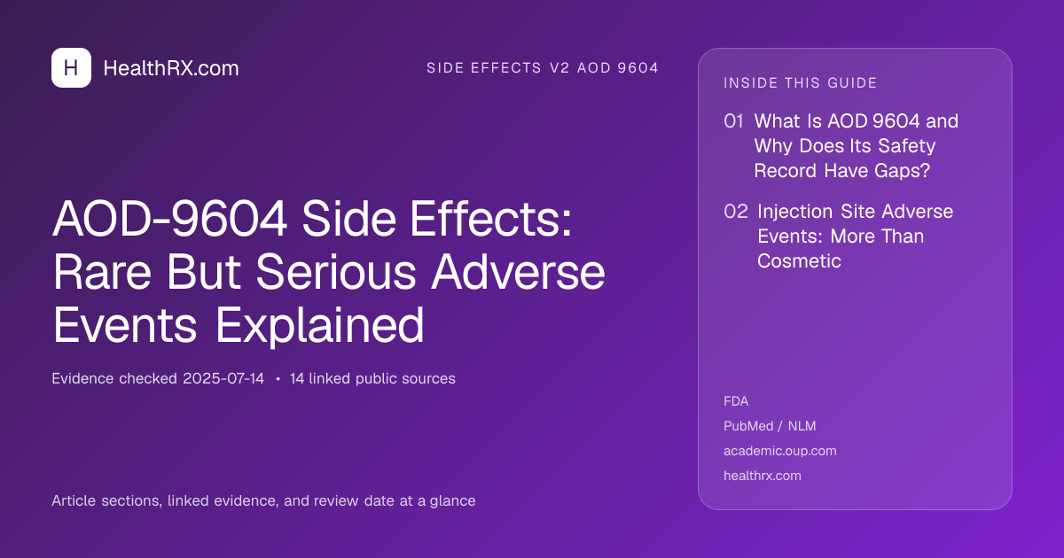 Evidence overview for AOD-9604 Side Effects: Rare But Serious Adverse Events Explained