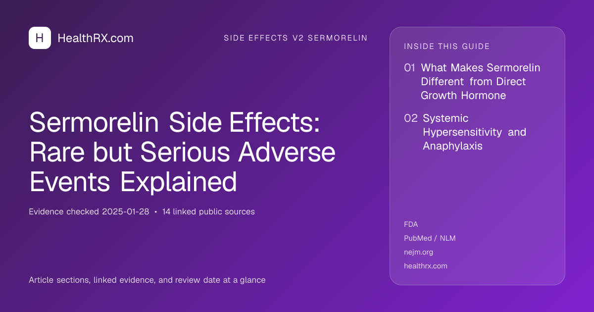Evidence overview for Sermorelin Side Effects: Rare but Serious Adverse Events Explained
