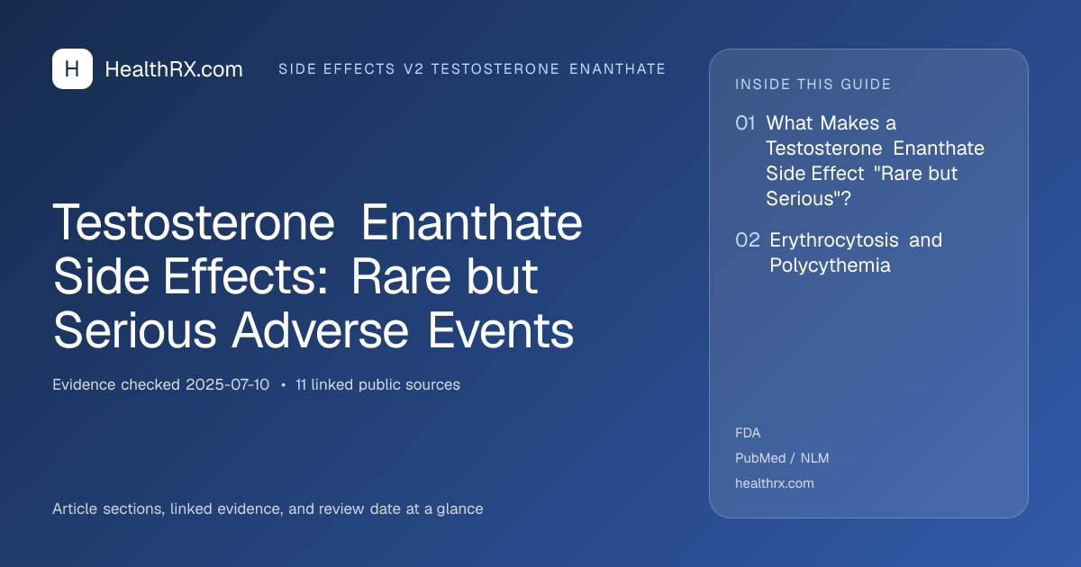 Evidence overview for Testosterone Enanthate Side Effects: Rare but Serious Adverse Events