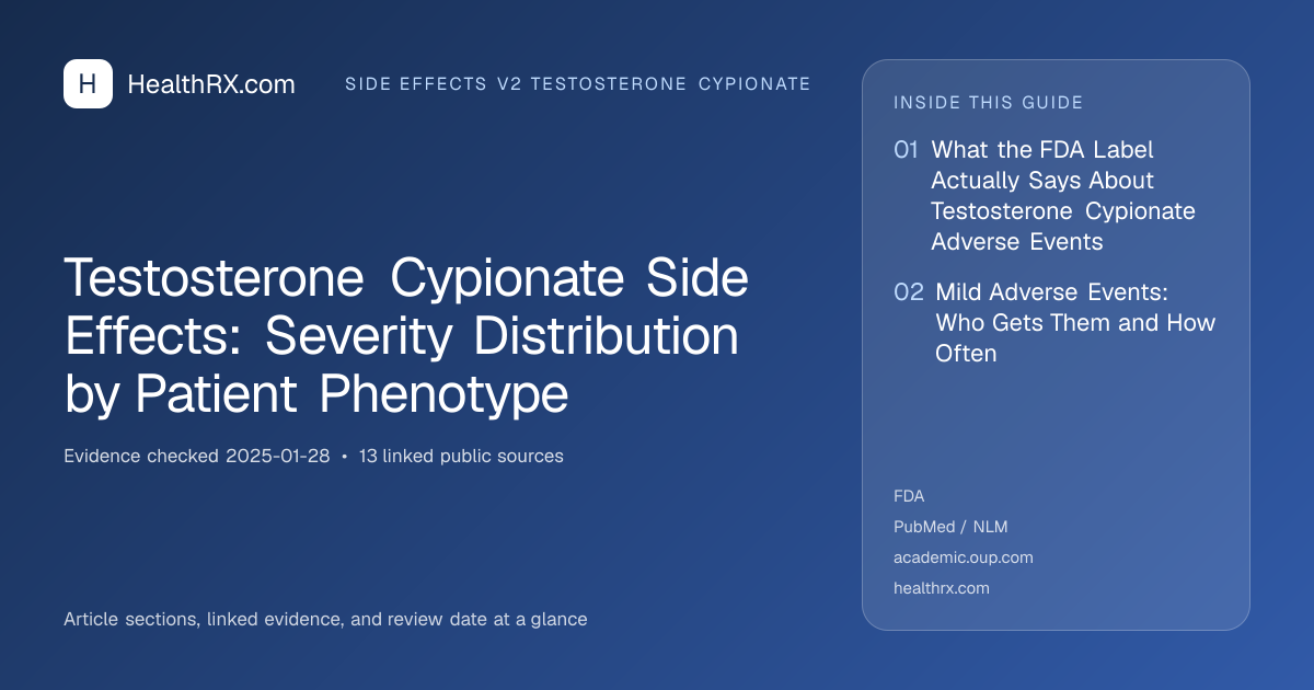 Evidence overview for Testosterone Cypionate Side Effects: Severity Distribution by Patient Phenotype