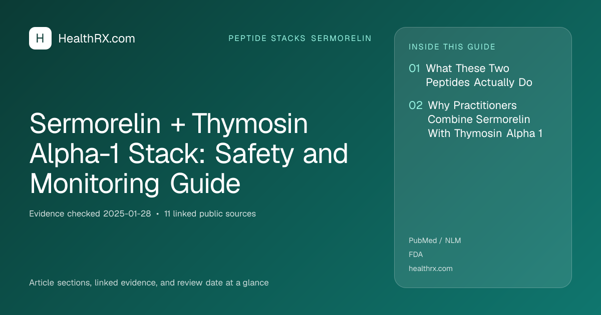 Evidence overview for Sermorelin + Thymosin Alpha-1 Stack: Safety and Monitoring Guide