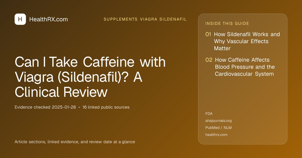 Evidence overview for supplements viagra sildenafil: Can I Take Caffeine with Viagra (Sildenafil)? A Clinical Review