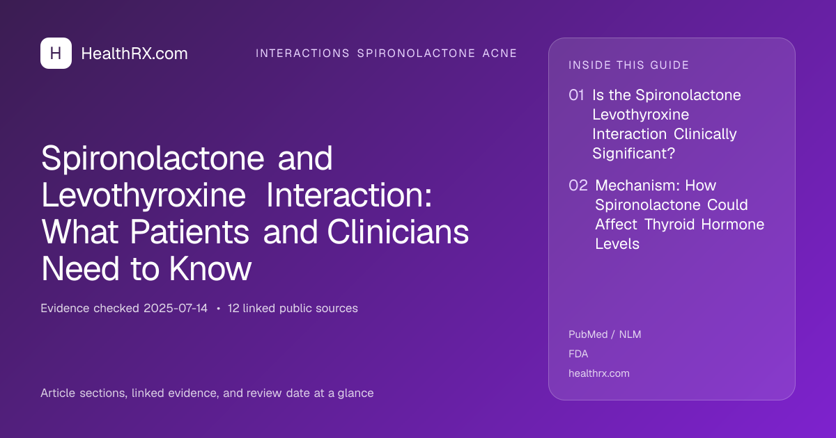 Evidence overview for interactions spironolactone acne: Spironolactone and Levothyroxine Interaction: What Patients and Clinicians Need to Know