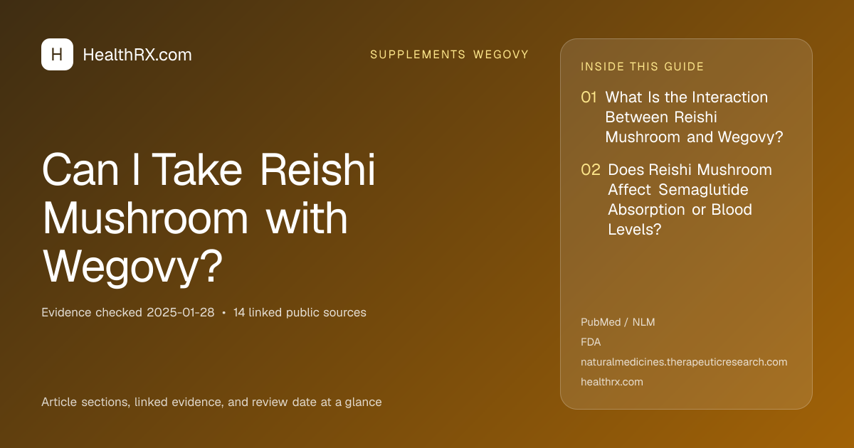 Evidence overview for Can I Take Reishi Mushroom with Wegovy?