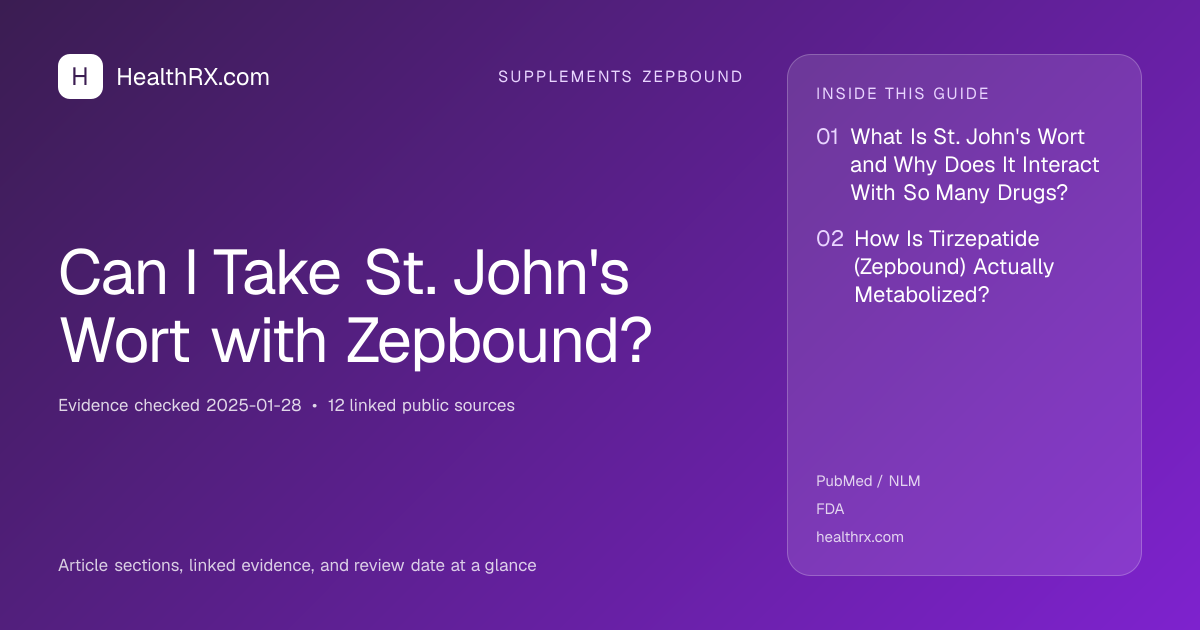 Evidence overview for Can I Take St. John's Wort with Zepbound?