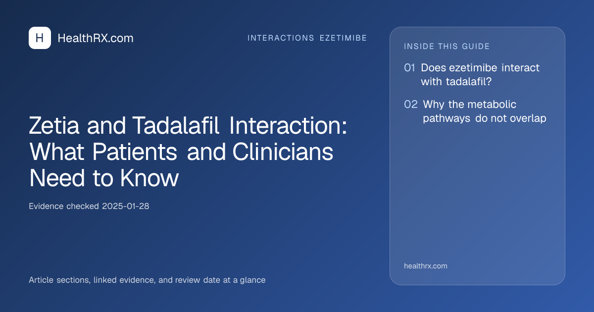 Evidence overview for interactions ezetimibe: Zetia and Tadalafil Interaction: What Patients and Clinicians Need to Know