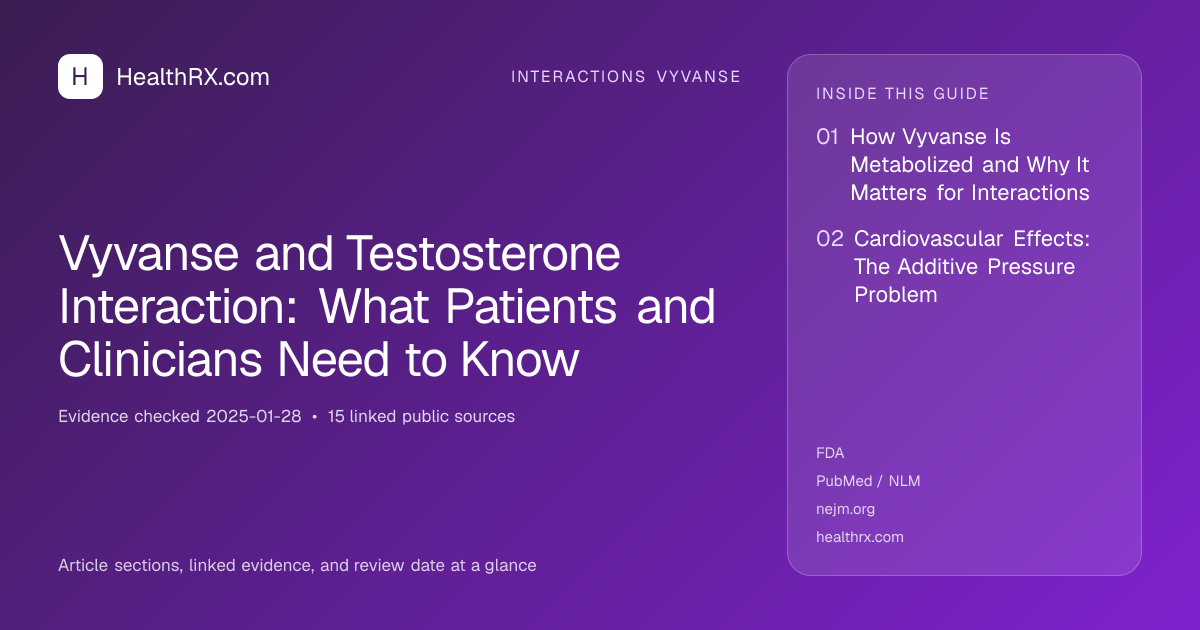 Evidence overview for Vyvanse and Testosterone Interaction: What Patients and Clinicians Need to Know