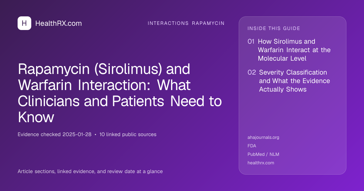 Evidence overview for Rapamycin (Sirolimus) and Warfarin Interaction: What Clinicians and Patients Need to Know