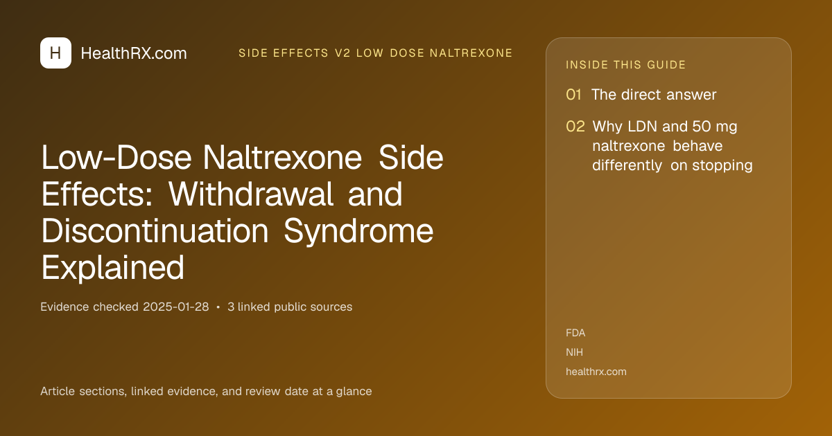 Evidence overview for Low-Dose Naltrexone Side Effects: Withdrawal and Discontinuation Syndrome Explained