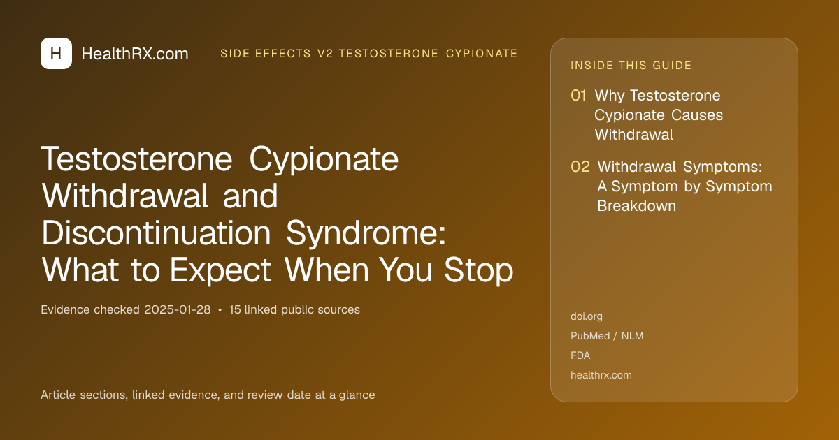 Evidence overview for Testosterone Cypionate Withdrawal and Discontinuation Syndrome: What to Expect When You Stop
