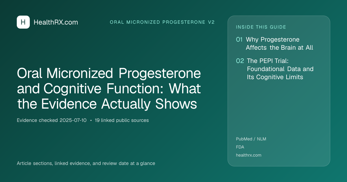 Evidence overview for Oral Micronized Progesterone and Cognitive Function: What the Evidence Actually Shows