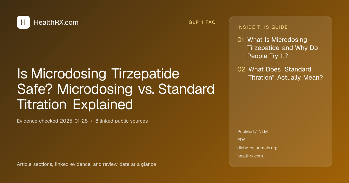 Evidence overview for Is Microdosing Tirzepatide Safe? Microdosing vs. Standard Titration Explained