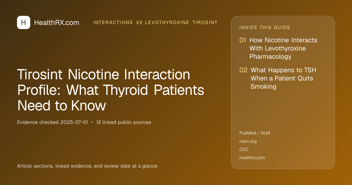 Evidence overview for interactions v2 levothyroxine tirosint: Tirosint Nicotine Interaction Profile: What Thyroid Patients Need to Know