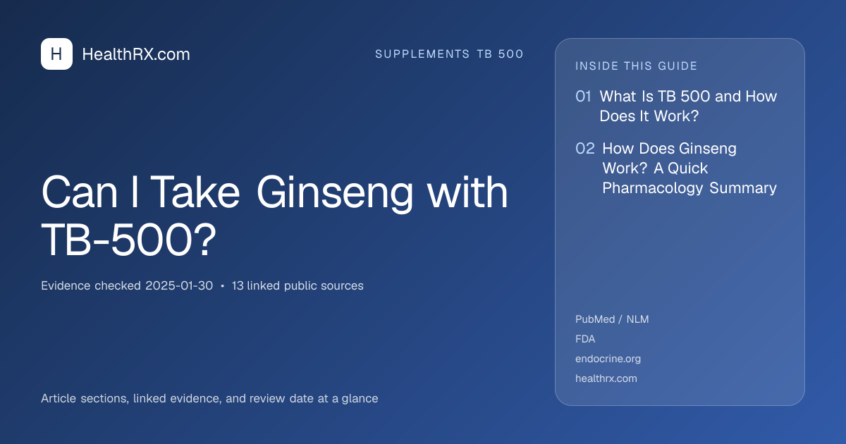Evidence overview for Can I Take Ginseng with TB-500?