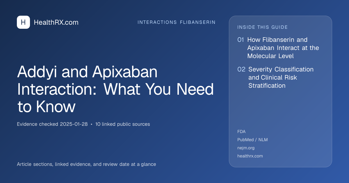 Evidence overview for interactions flibanserin: Addyi and Apixaban Interaction: What You Need to Know