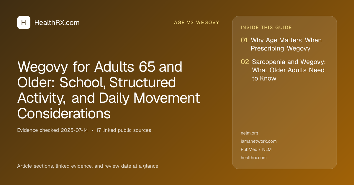 Evidence overview for Wegovy for Adults 65 and Older: School, Structured Activity, and Daily Movement Considerations