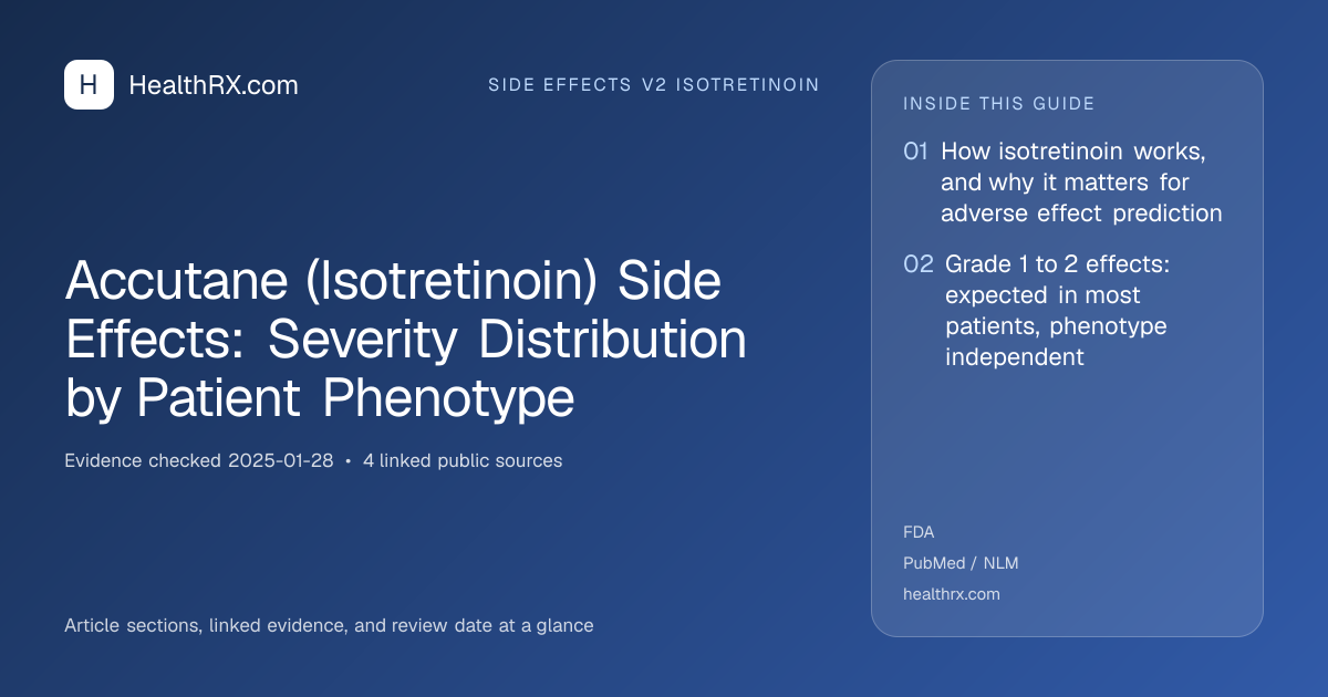 Evidence overview for Accutane (Isotretinoin) Side Effects: Severity Distribution by Patient Phenotype