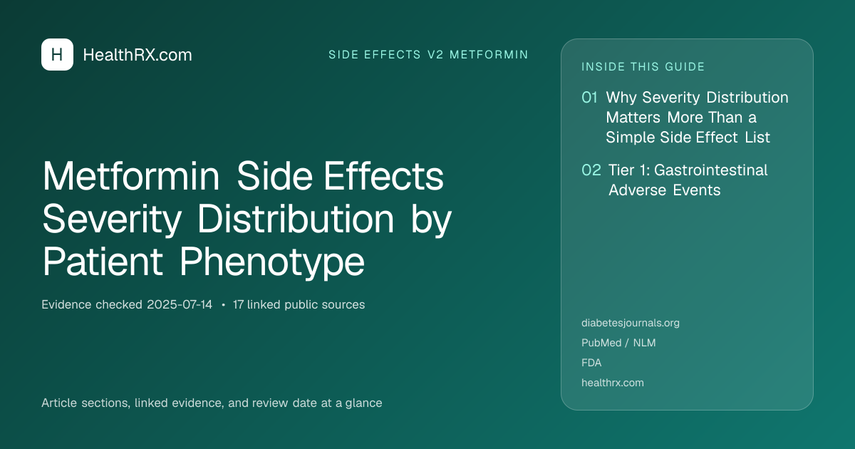 Evidence overview for Metformin Side Effects Severity Distribution by Patient Phenotype