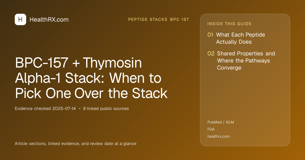 Evidence overview for BPC-157 + Thymosin Alpha-1 Stack: When to Pick One Over the Stack