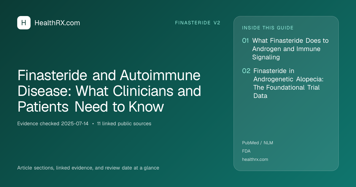 Evidence overview for finasteride v2: Finasteride and Autoimmune Disease: What Clinicians and Patients Need to Know
