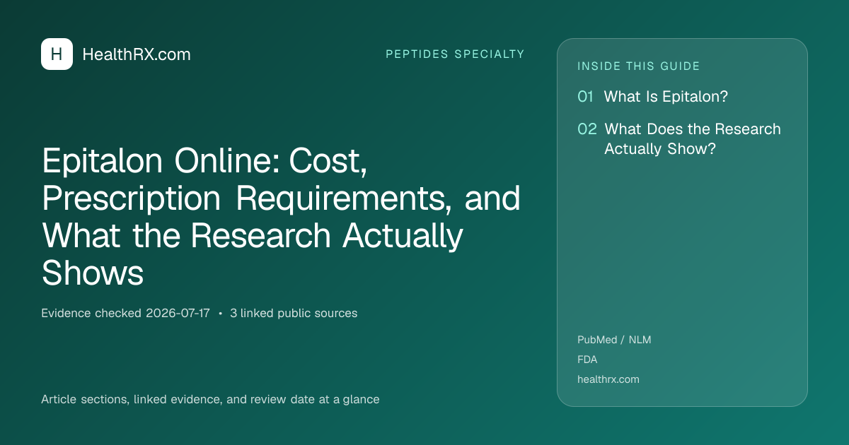 Evidence overview for Epitalon Online: Cost, Prescription Requirements, and What the Research Actually Shows