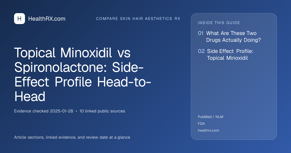 Evidence overview for Topical Minoxidil vs Spironolactone: Side-Effect Profile Head-to-Head