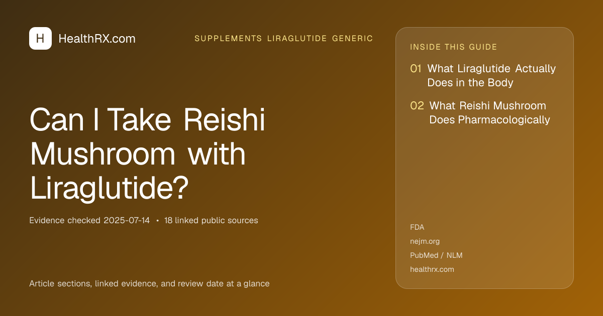 Evidence overview for Can I Take Reishi Mushroom with Liraglutide?