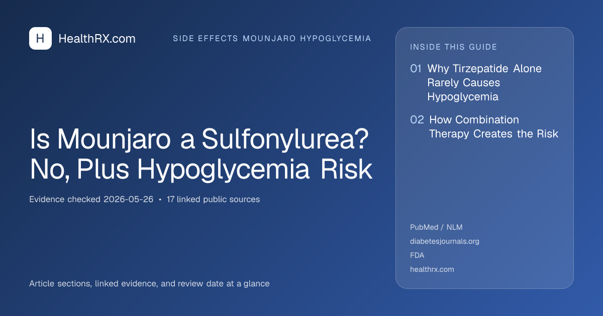 Evidence overview for Is Mounjaro a Sulfonylurea? No, Plus Hypoglycemia Risk
