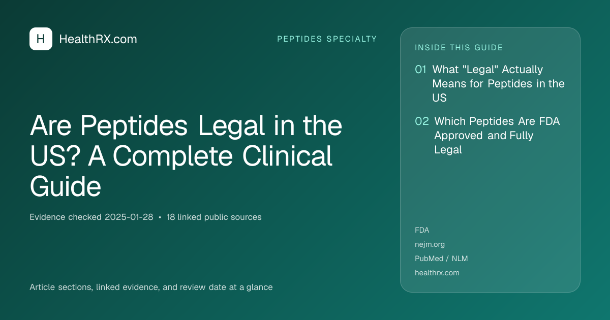 Evidence overview for Are Peptides Legal in the US? A Complete Clinical Guide
