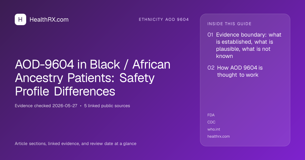 Evidence overview for AOD-9604 in Black / African Ancestry Patients: Safety Profile Differences