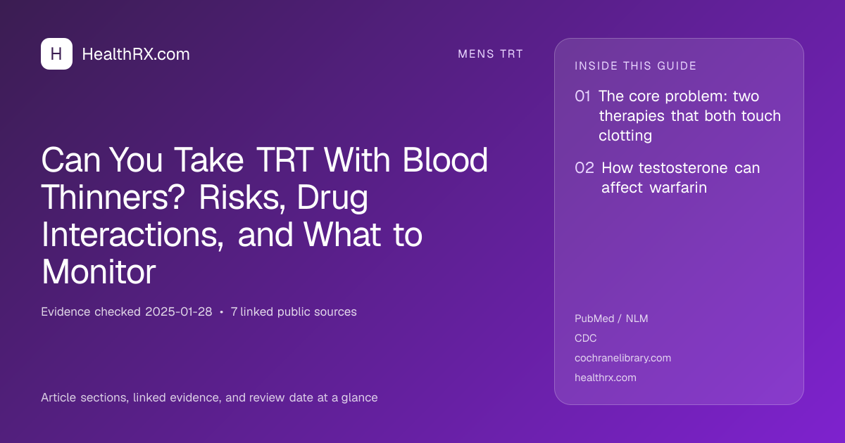 Evidence overview for Can You Take TRT With Blood Thinners? Risks, Drug Interactions, and What to Monitor