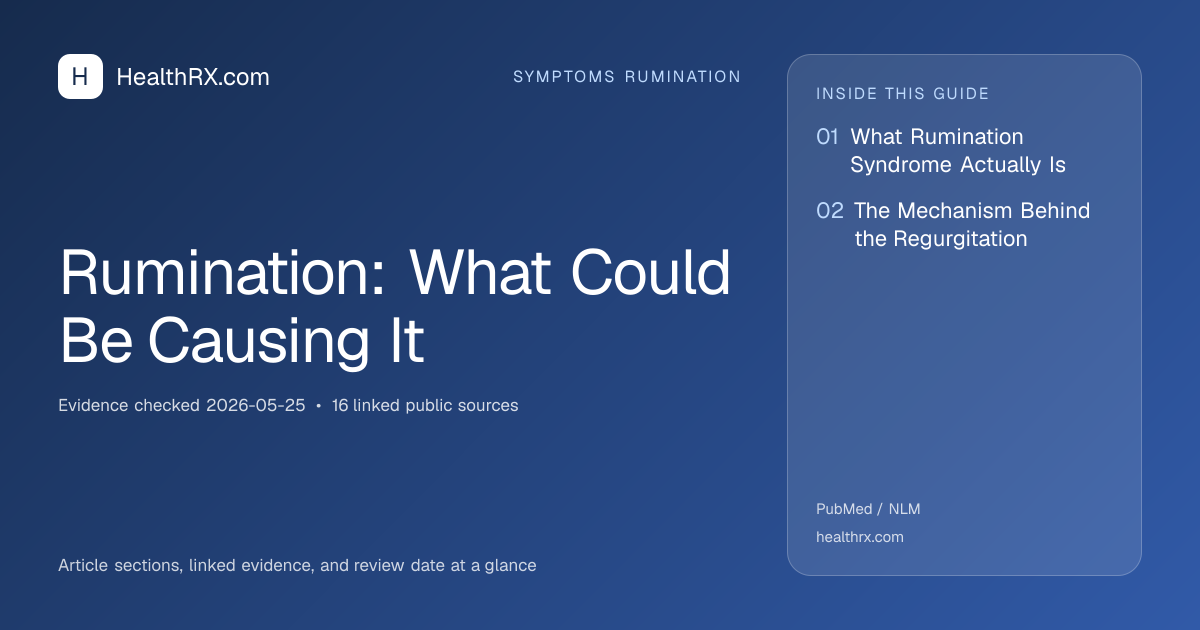 Evidence overview for symptoms rumination: Rumination: What Could Be Causing It