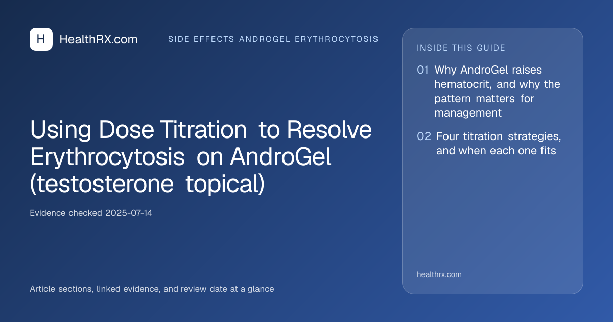 Evidence overview for Using Dose Titration to Resolve Erythrocytosis on AndroGel (testosterone topical)