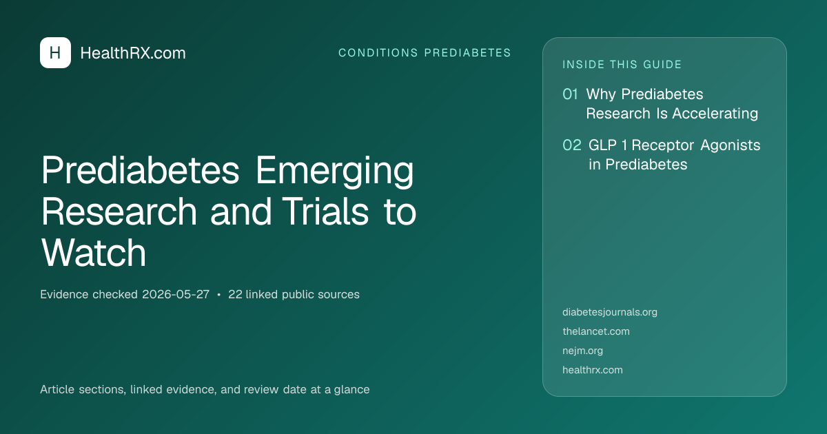 Evidence overview for Prediabetes Emerging Research and Trials to Watch