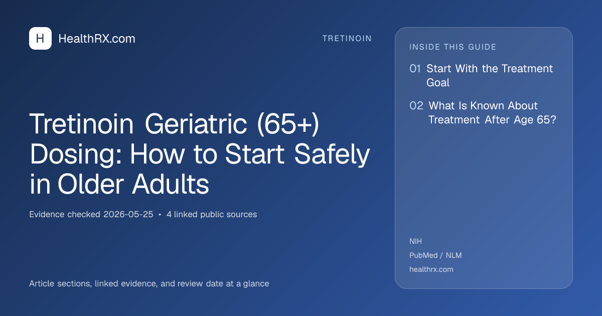 Evidence overview for tretinoin: Tretinoin Geriatric (65+) Dosing: How to Start Safely in Older Adults