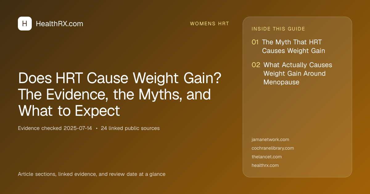 Evidence overview for Does HRT Cause Weight Gain? The Evidence, the Myths, and What to Expect