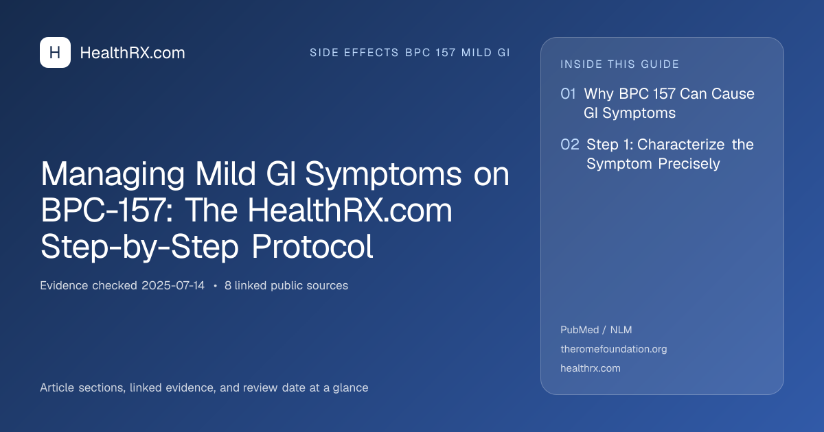 Evidence overview for Managing Mild GI Symptoms on BPC-157: The HealthRX.com Step-by-Step Protocol