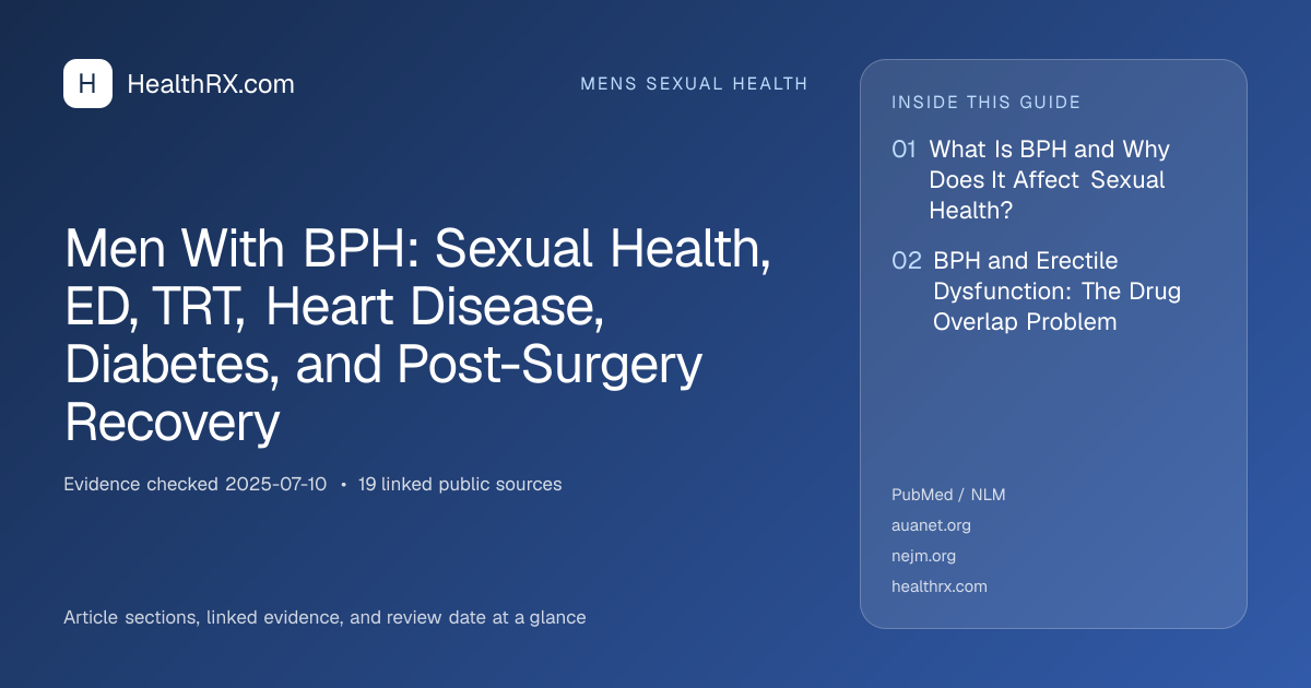 Evidence overview for Men With BPH: Sexual Health, ED, TRT, Heart Disease, Diabetes, and Post-Surgery Recovery