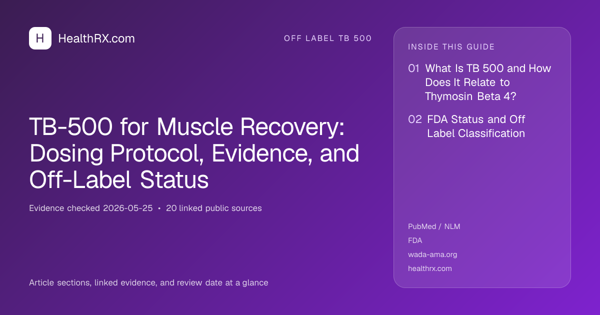 Evidence overview for TB-500 for Muscle Recovery: Dosing Protocol, Evidence, and Off-Label Status