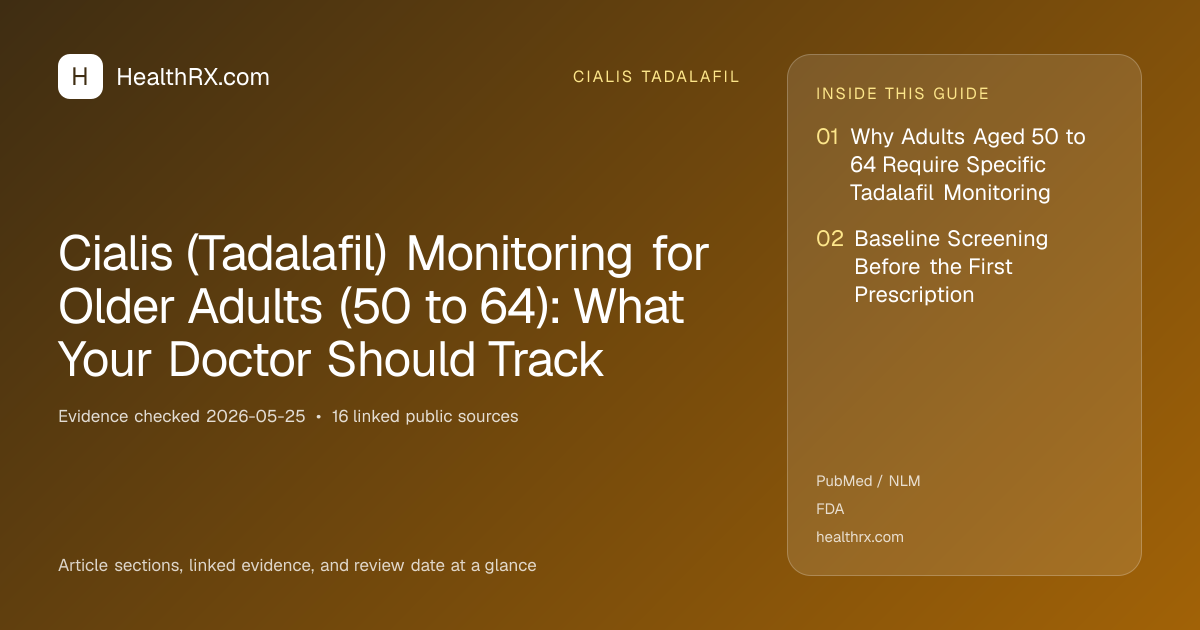 Evidence overview for Cialis (Tadalafil) Monitoring for Older Adults (50 to 64): What Your Doctor Should Track