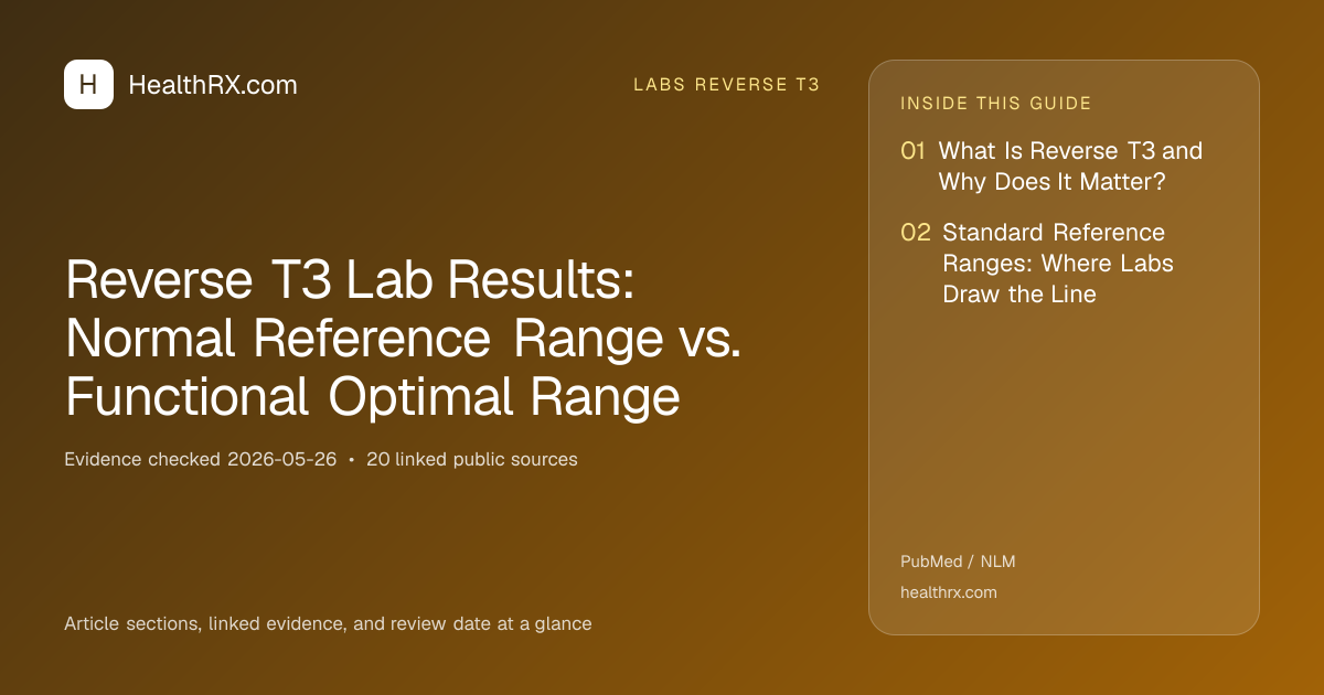 Evidence overview for Reverse T3 Lab Results: Normal Reference Range vs. Functional Optimal Range