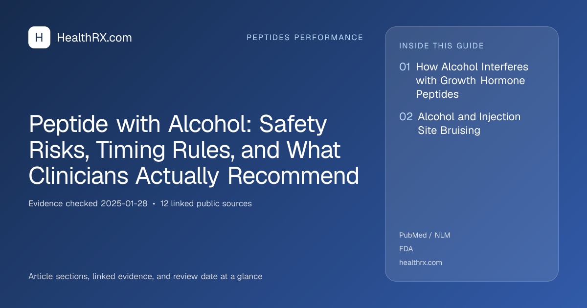 Evidence overview for Peptide with Alcohol: Safety Risks, Timing Rules, and What Clinicians Actually Recommend