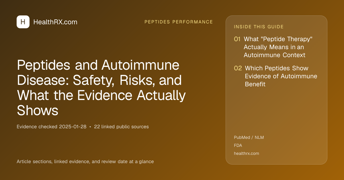 Evidence overview for Peptides and Autoimmune Disease: Safety, Risks, and What the Evidence Actually Shows