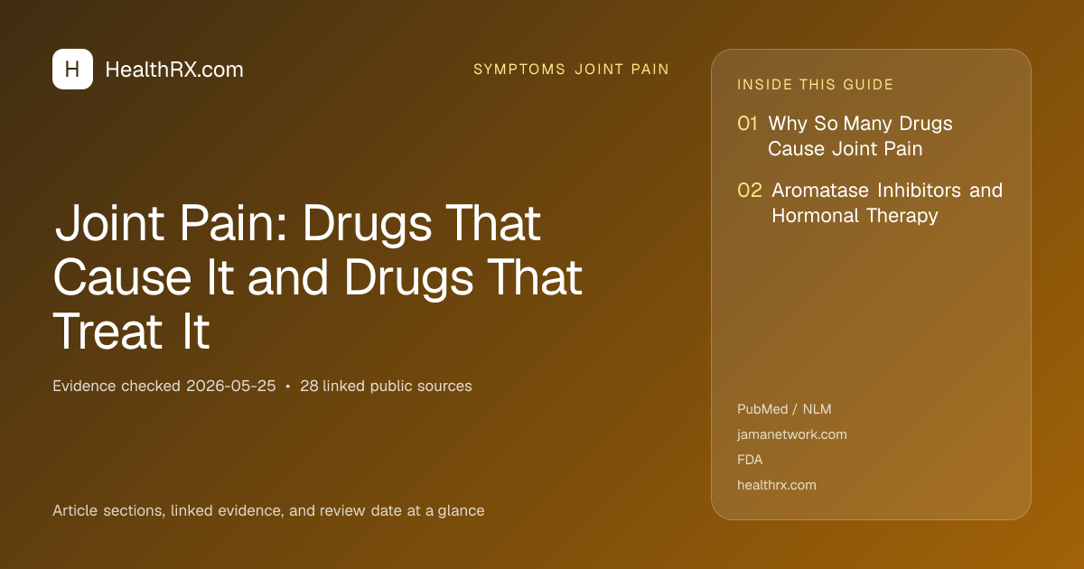 Evidence overview for Joint Pain: Drugs That Cause It and Drugs That Treat It