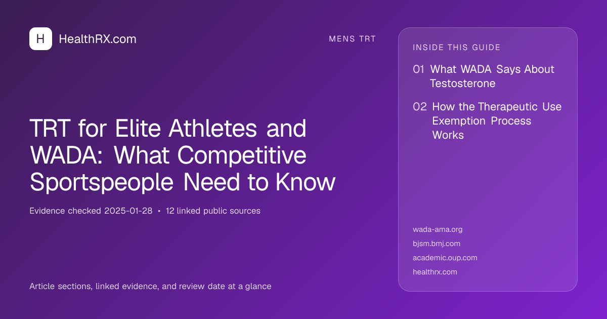 Evidence overview for TRT for Elite Athletes and WADA: What Competitive Sportspeople Need to Know