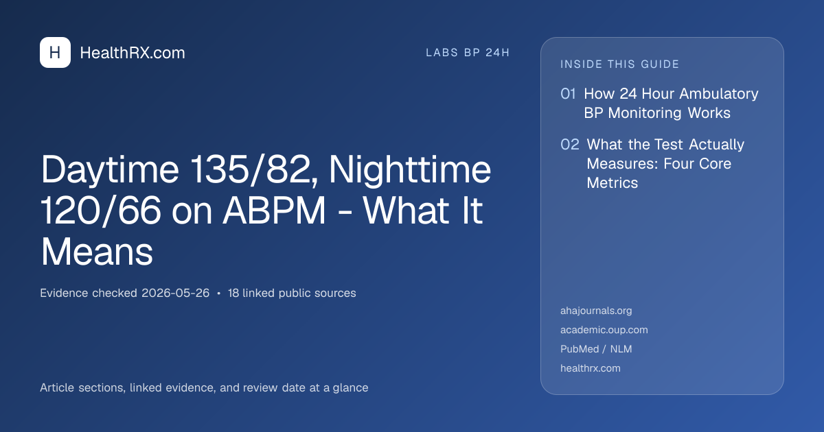 Evidence overview for Daytime 135/82, Nighttime 120/66 on ABPM - What It Means