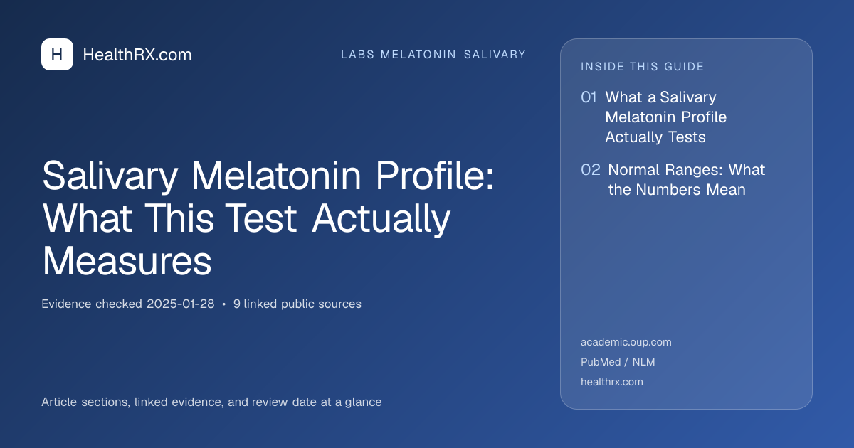 Evidence overview for Salivary Melatonin Profile: What This Test Actually Measures