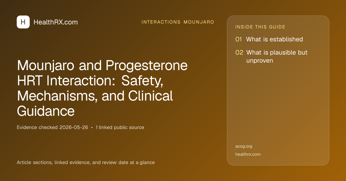 Evidence overview for Mounjaro and Progesterone HRT Interaction: Safety, Mechanisms, and Clinical Guidance