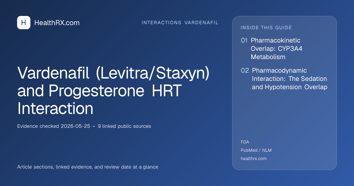 Evidence overview for Vardenafil (Levitra/Staxyn) and Progesterone HRT Interaction