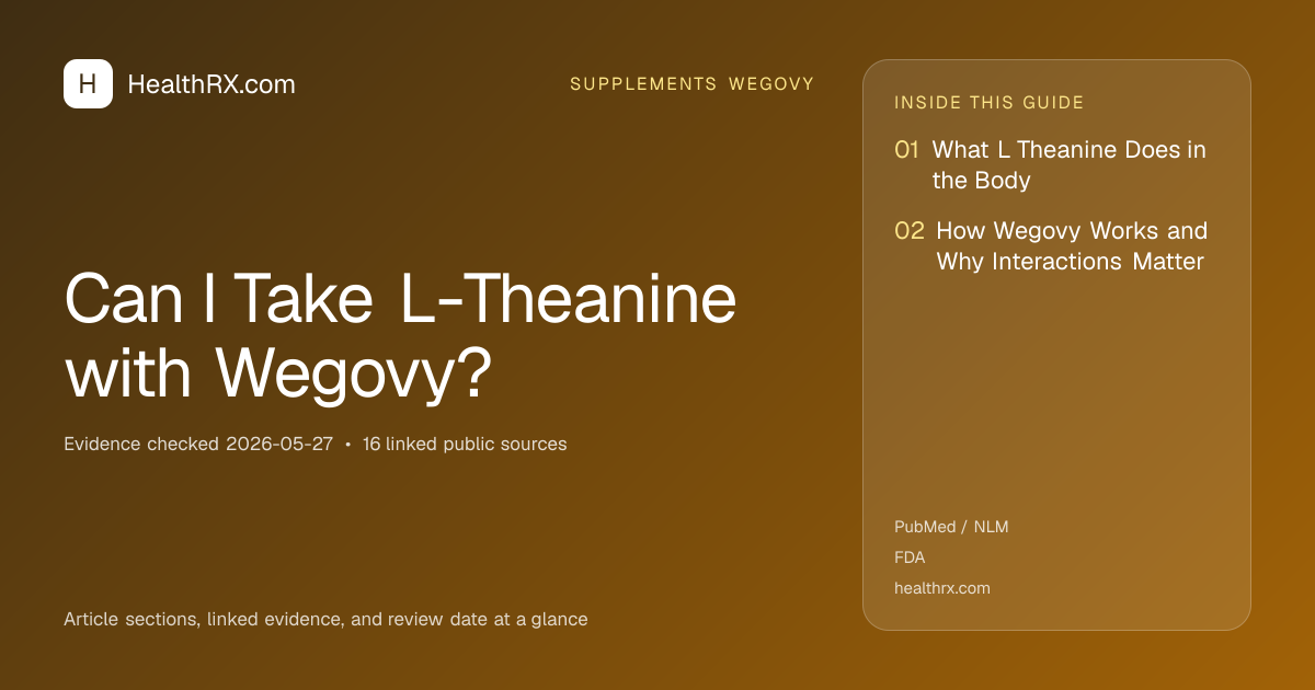 Evidence overview for Can I Take L-Theanine with Wegovy?